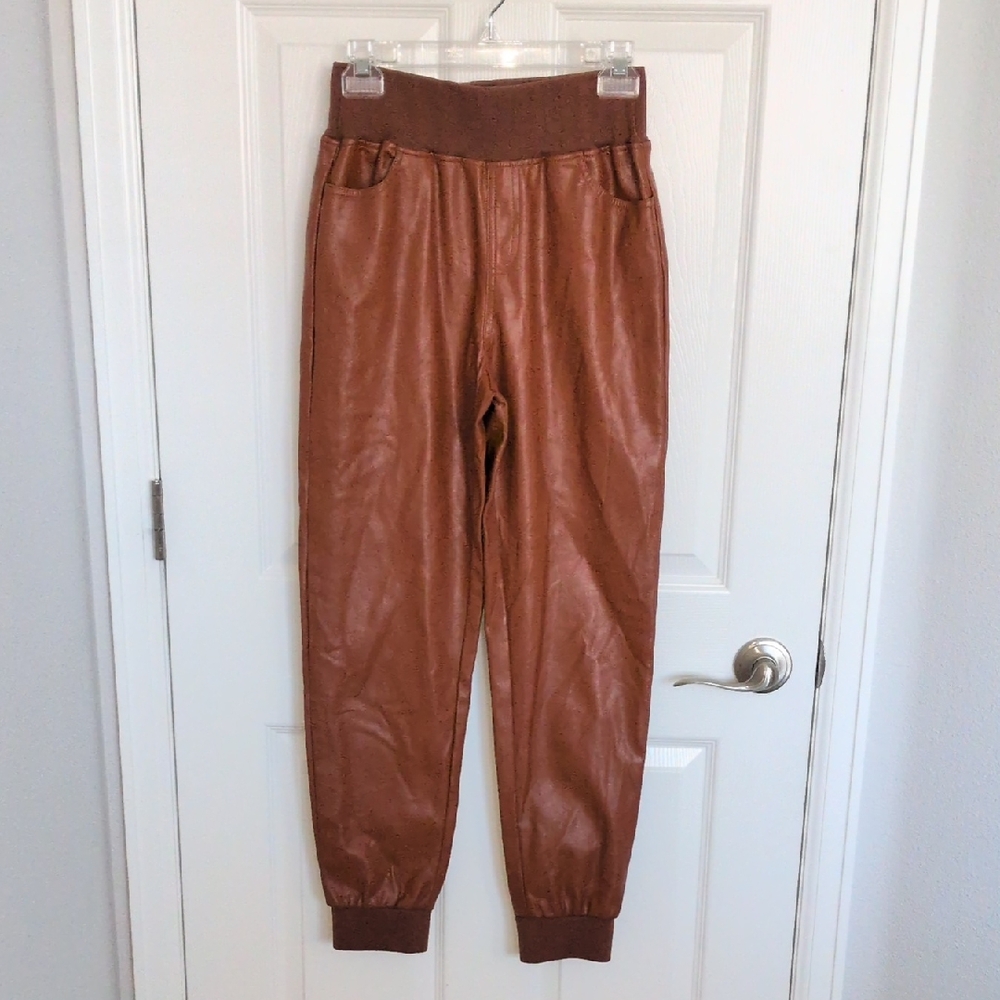 Kendall + Kylie Vegan Leather Joggers - S